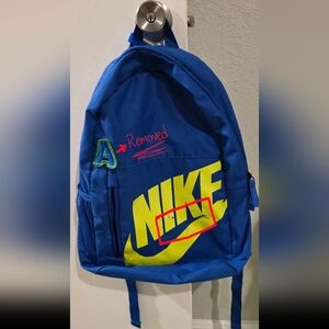 Nike Royal Blue Backpack with Yellow Logo